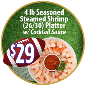 4 lb. Seasoned Steamed Shrimp Platter - $29.00