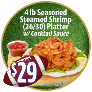 4 lb. Seasoned Steamed Shrimp Platter - $29.00