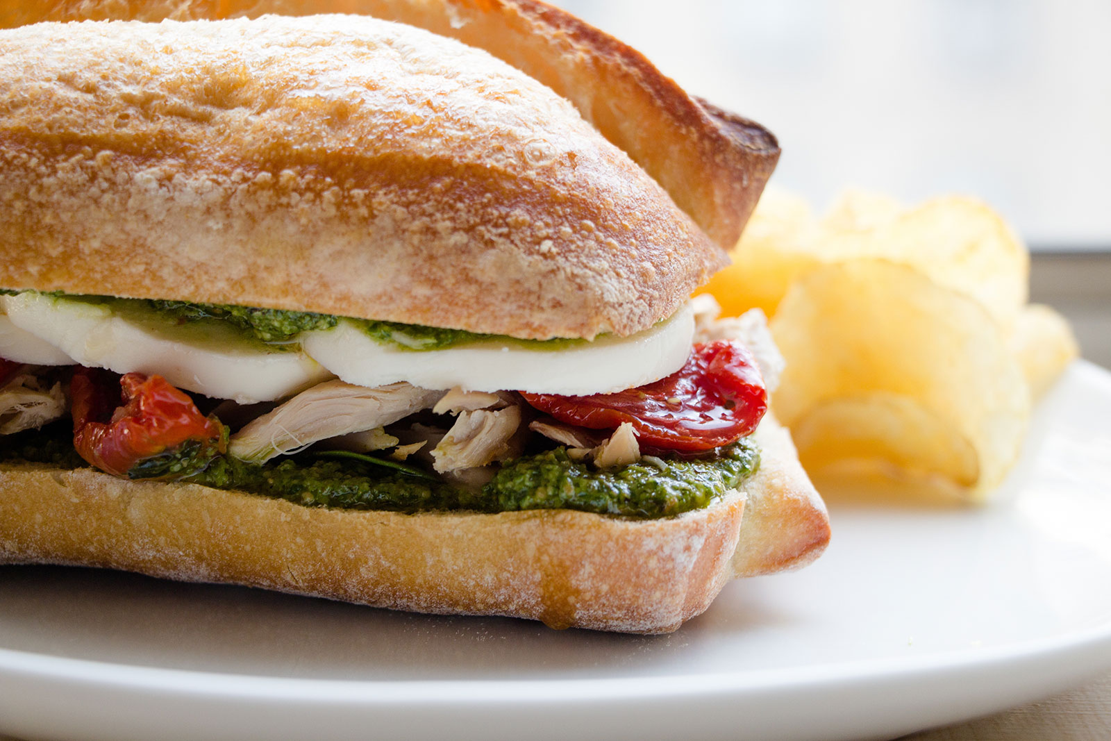 Chicken Pesto Caprese Sandwich