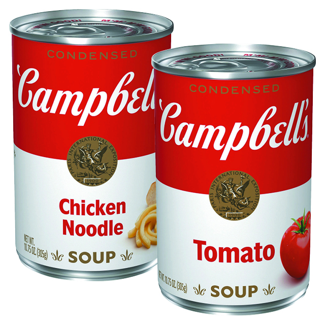 Campbell's Chicken Noodle or Tomato Soup